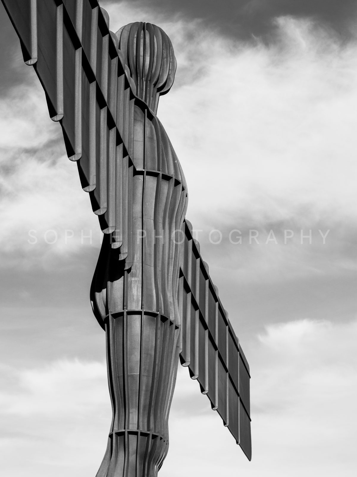 The Angel of the North in Black and White