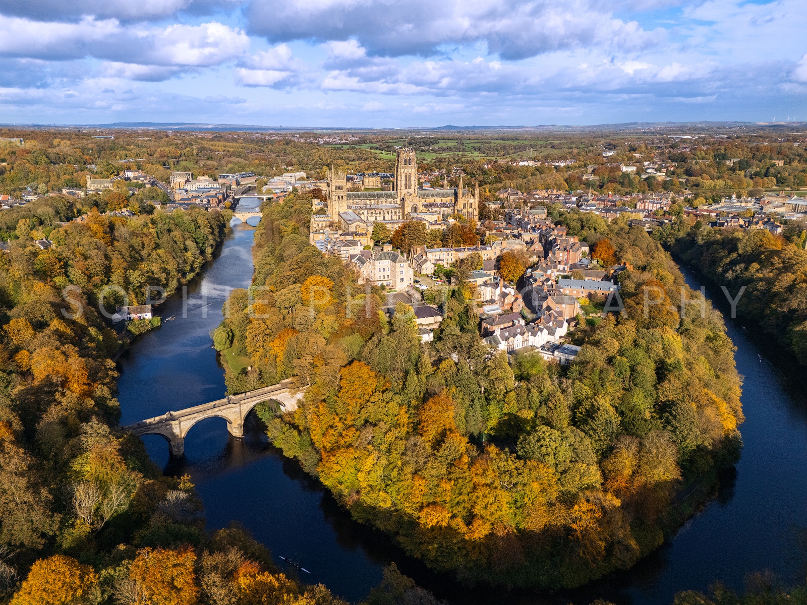 Autumn Over Durham, shown mounted at 8x6" print (10x8" mount)