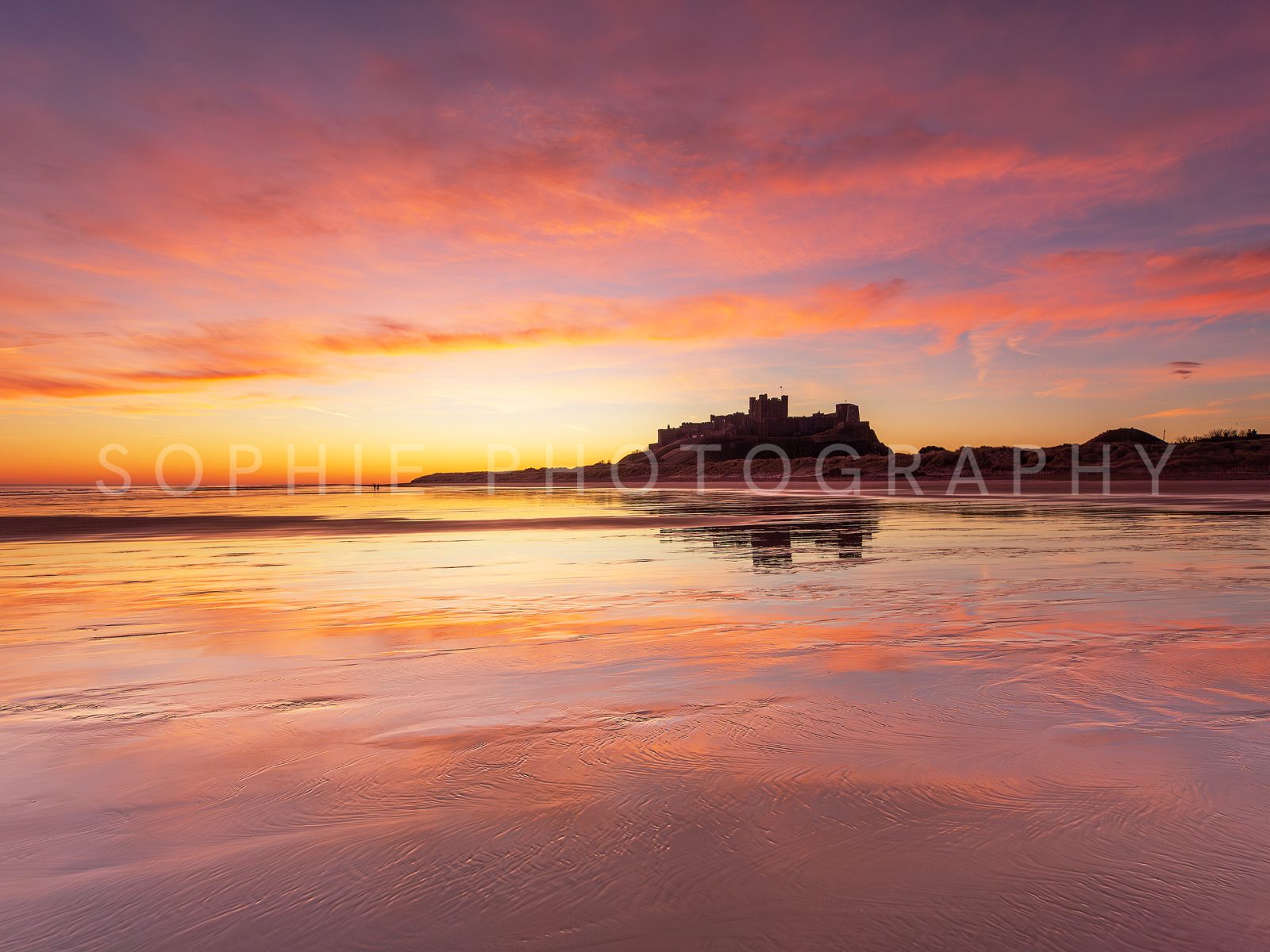 Bamburgh Castle, Fire Sky