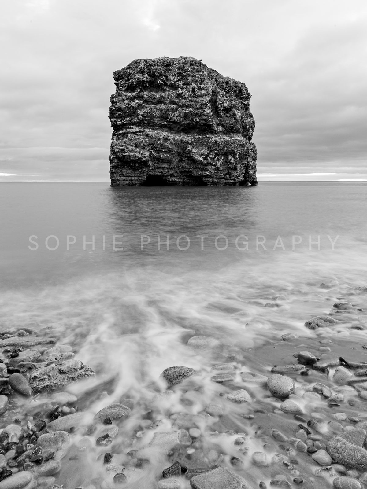 Marsden Rock in Black and White