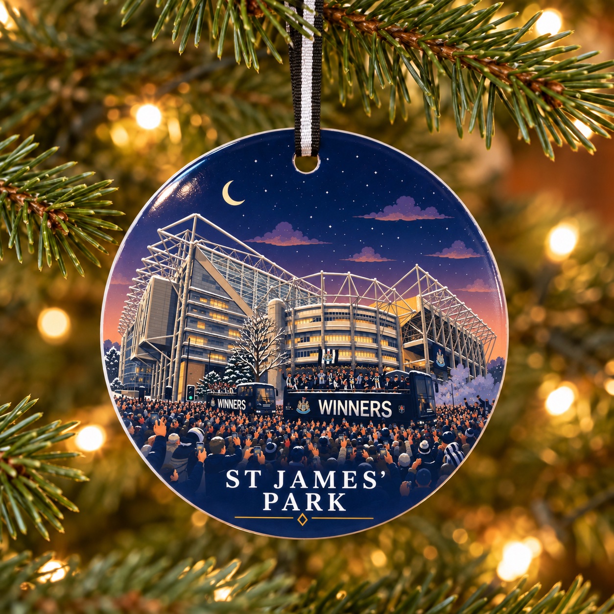 Newcastle United Winners Parade Ceramic Tree Decoration - St James' Park