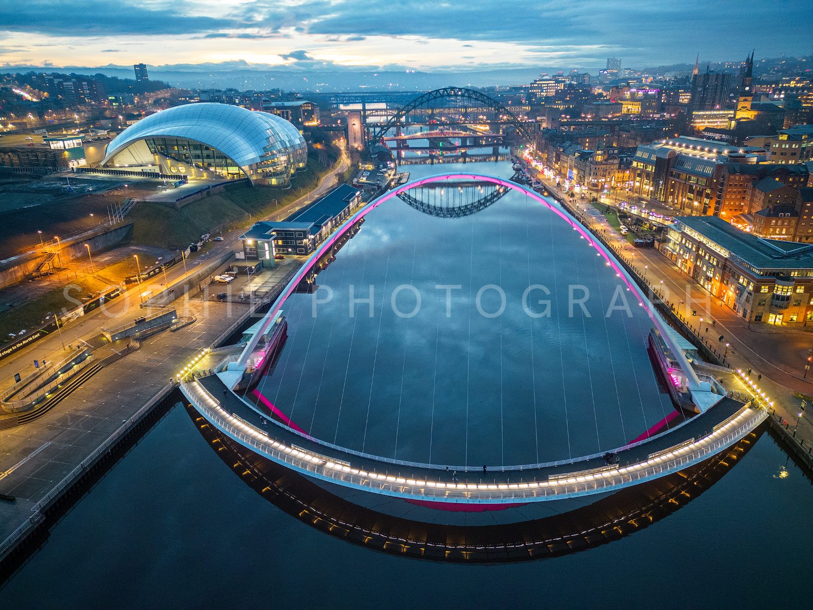 The Millennium Bridge from the Air