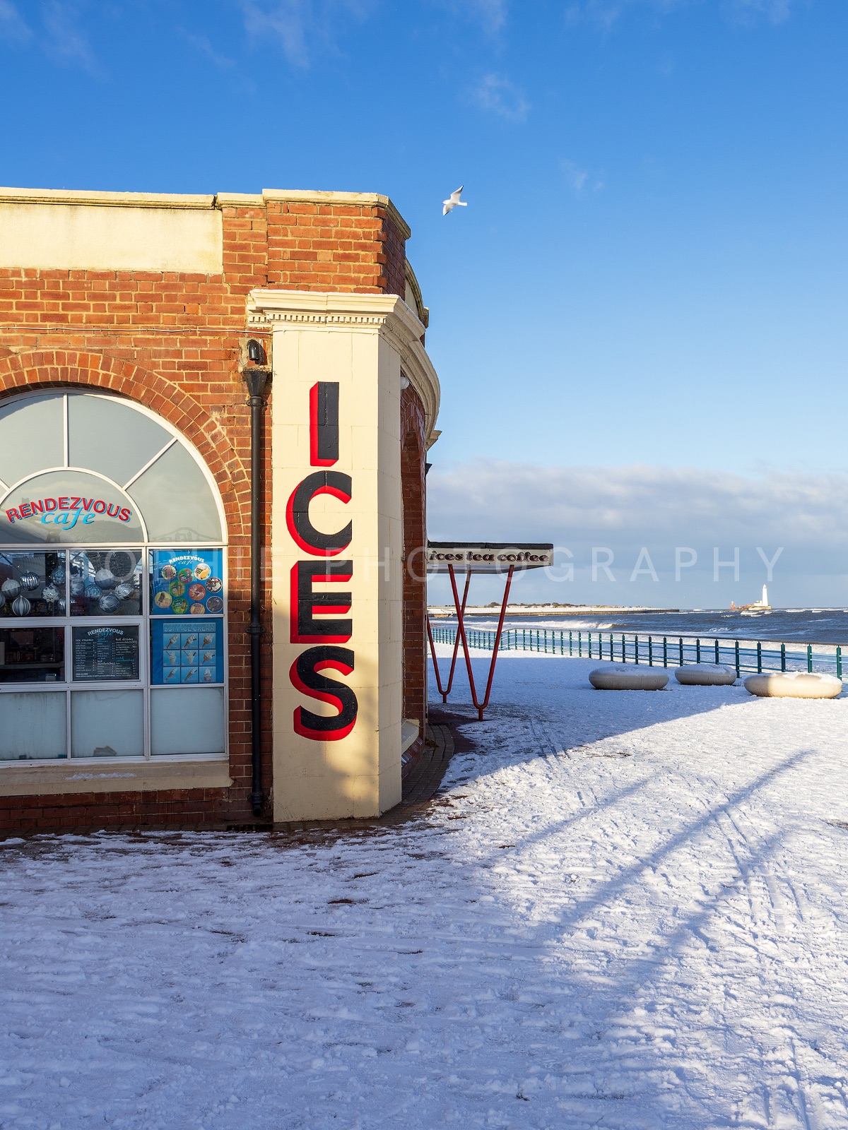 Snow Day at the Rendezvous, shown mounted at 8x6" print (10x8" mount)