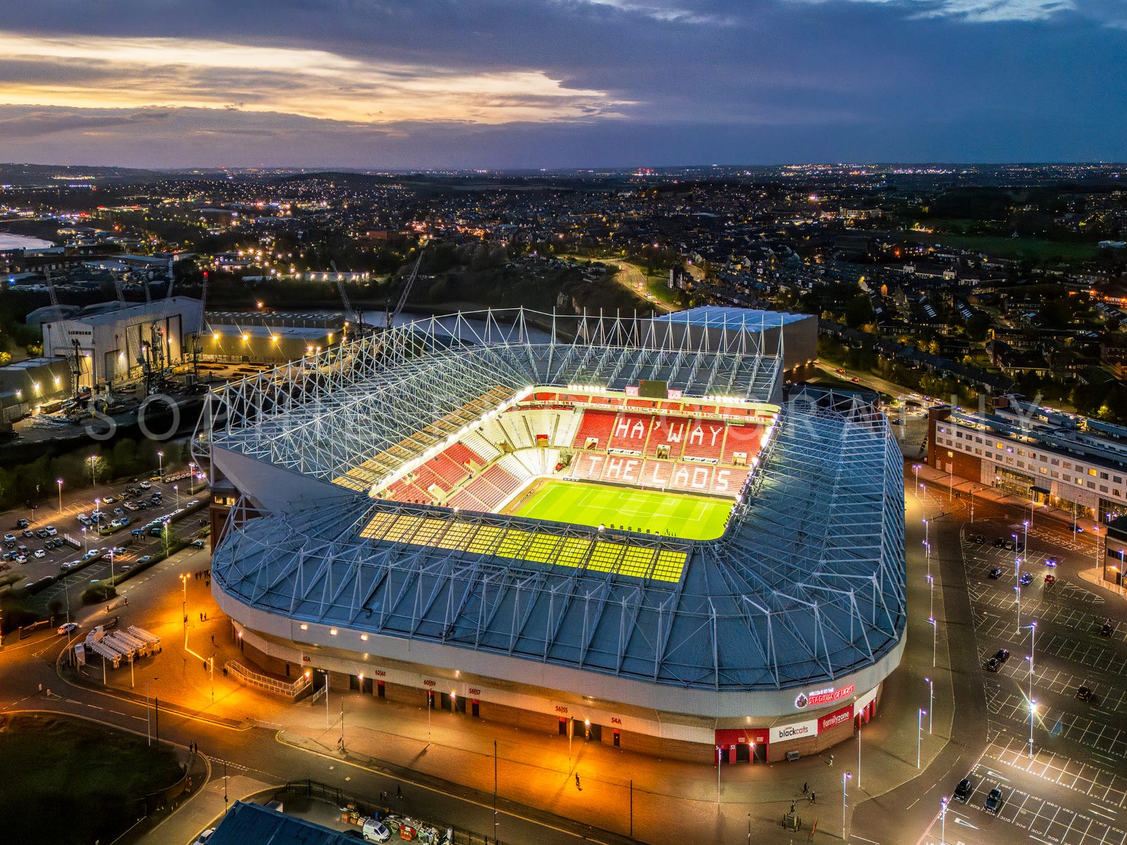 Stadium of Light from the Air