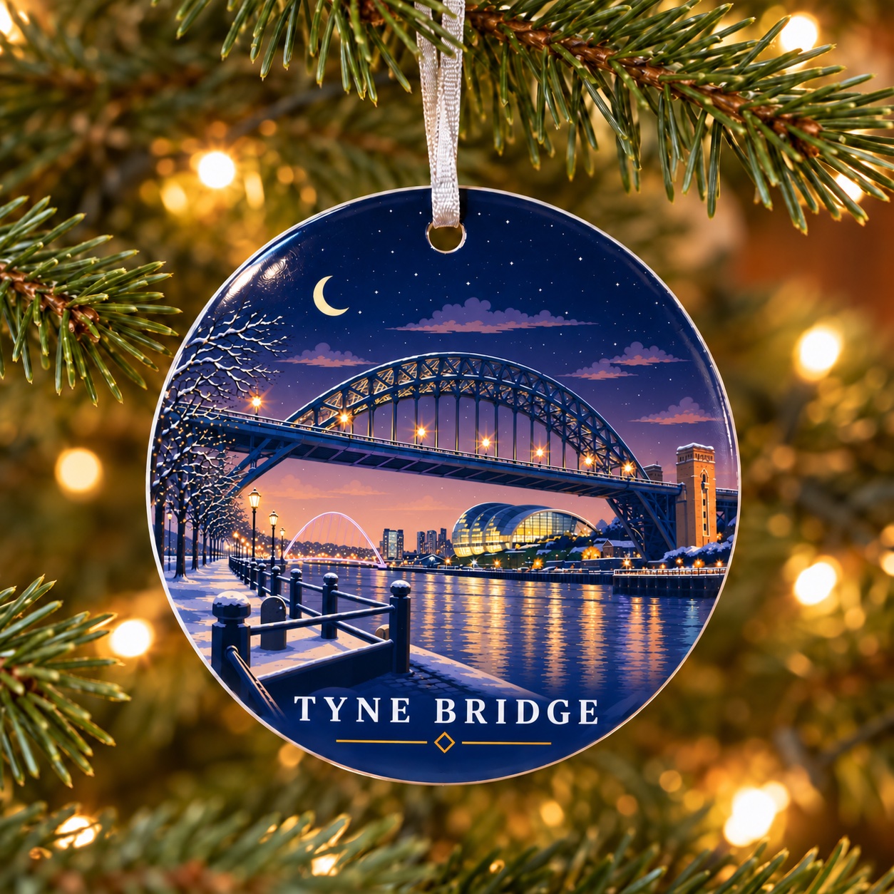 Tyne Bridge, Newcastle Ceramic Tree Decoration