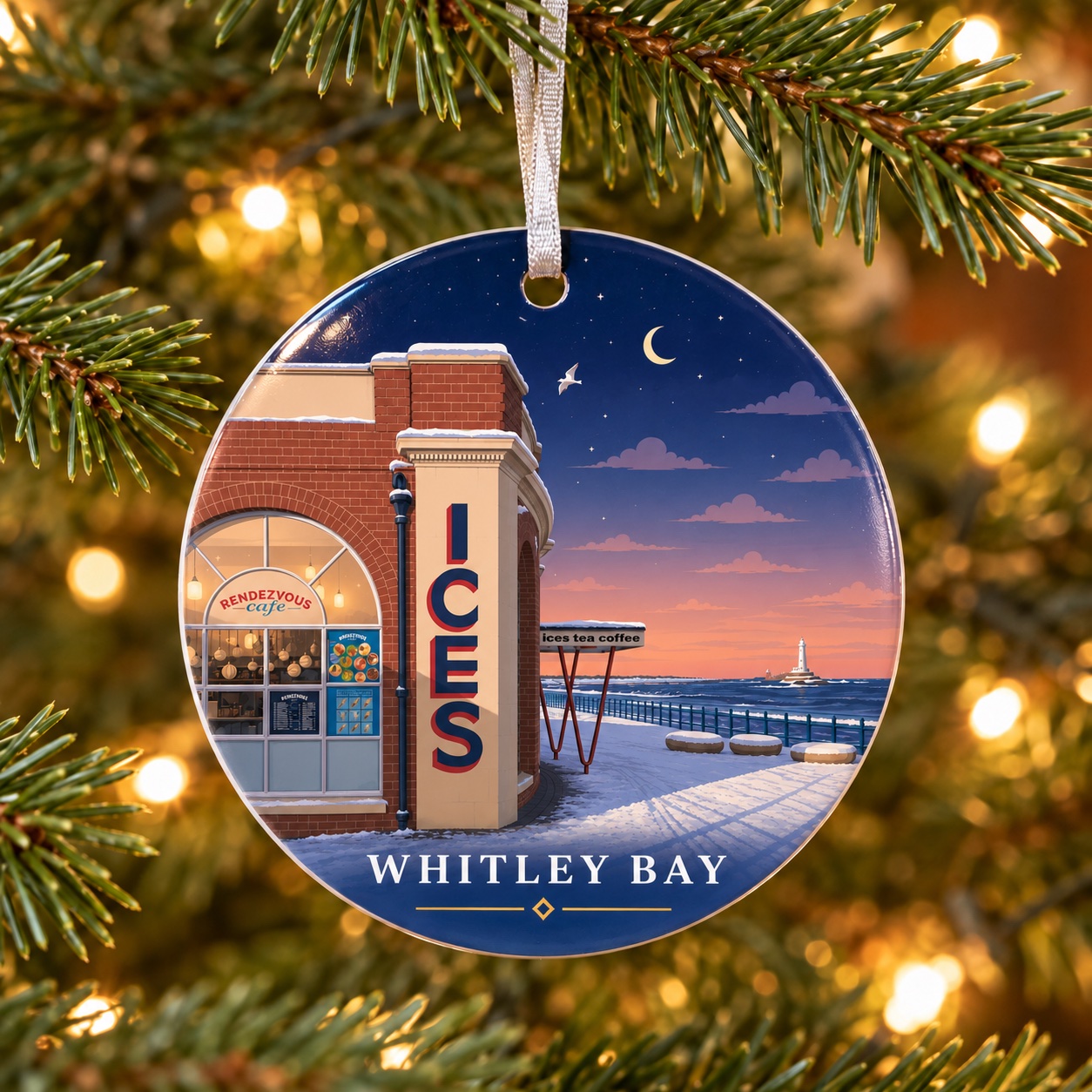 Whitley Bay, Rendezvous Cafe Ceramic Tree Decoration