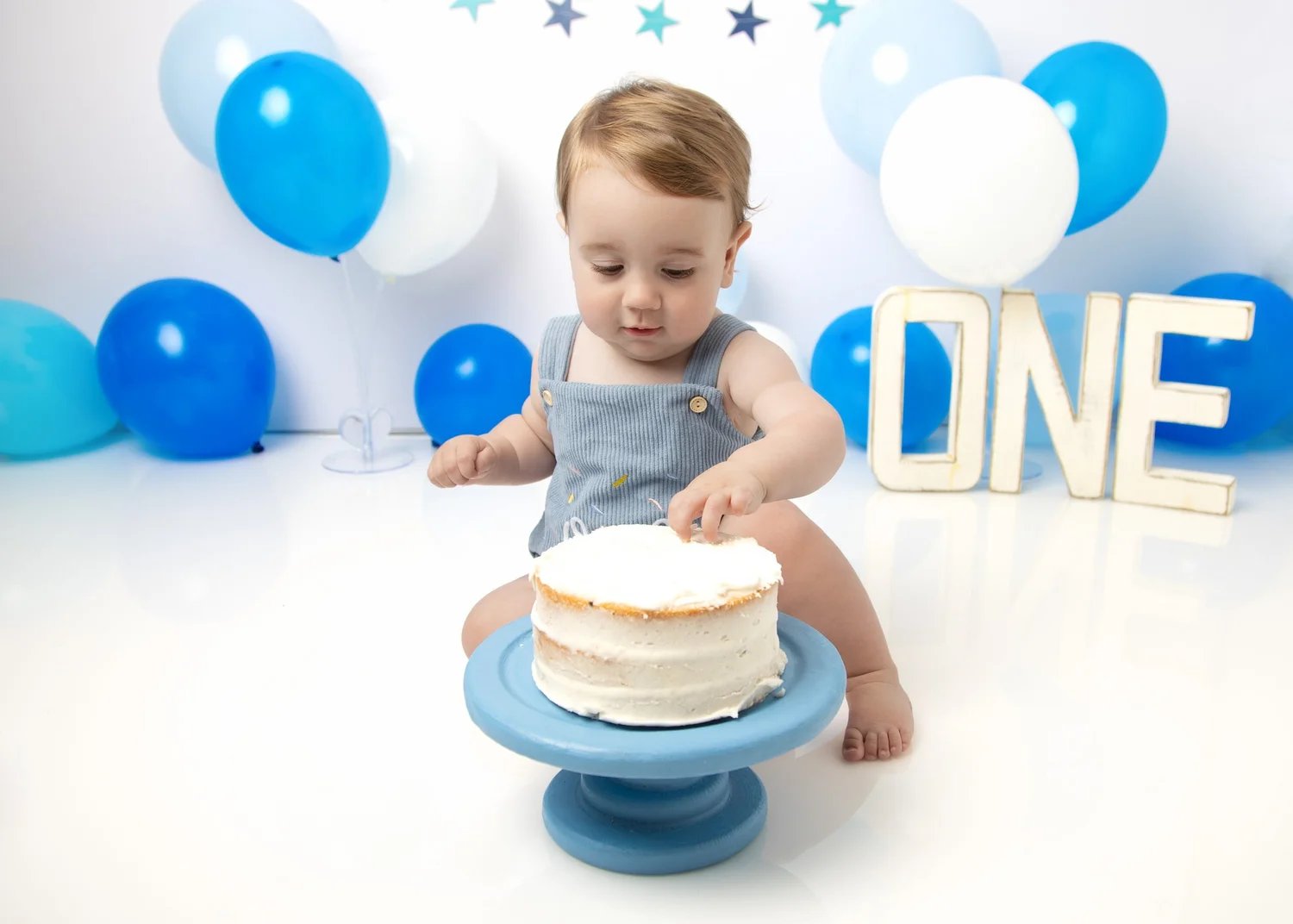 A baby photographed in the studio